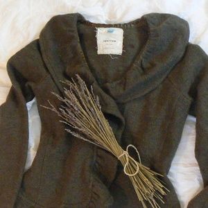Anthropologie Sparrow olive green wool cardigan XS